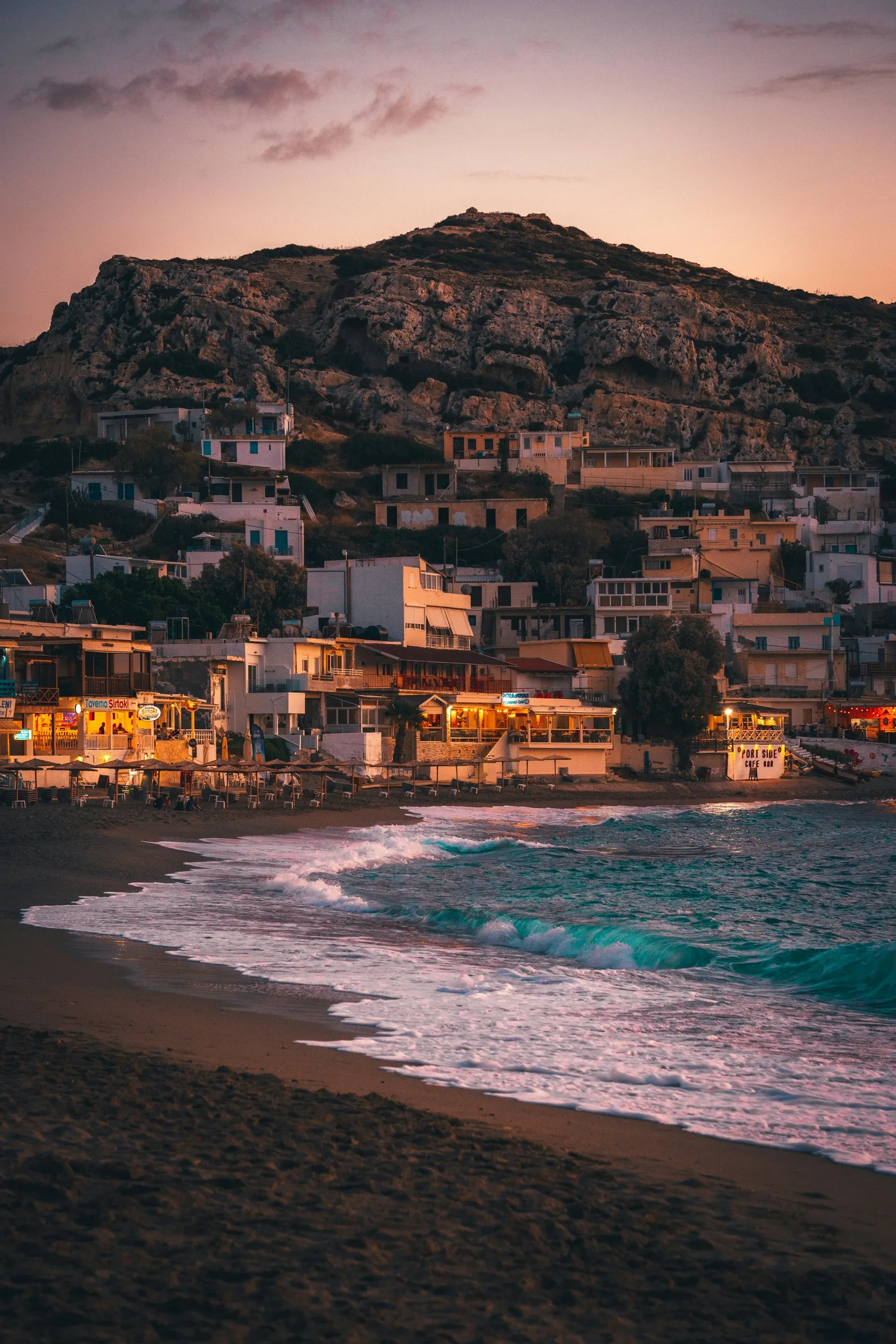 Crete beach resort and sea